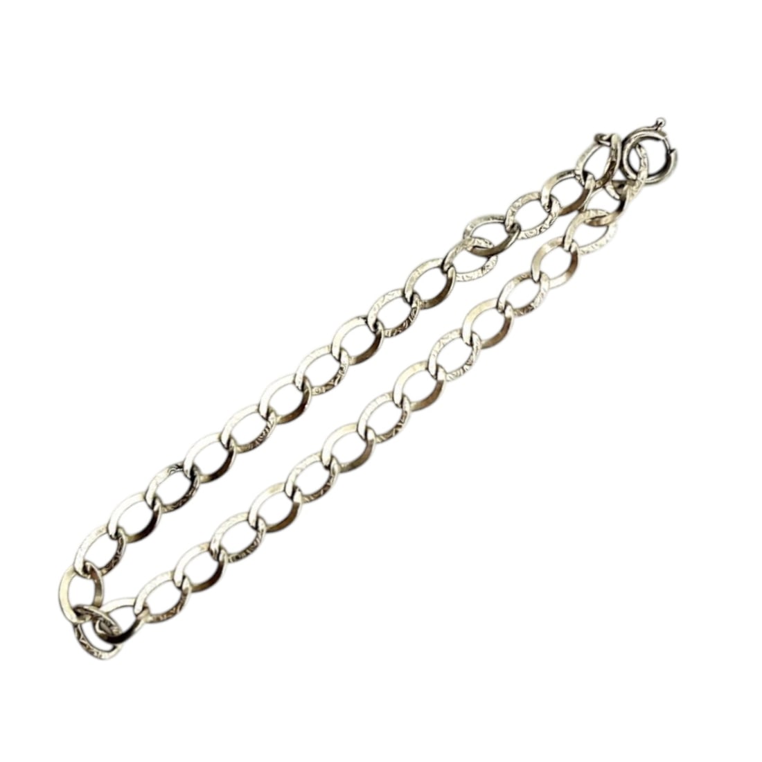 Danecraft Sterling Textured Oval Link Charm Bracelet 4.5g (1 of 4)
