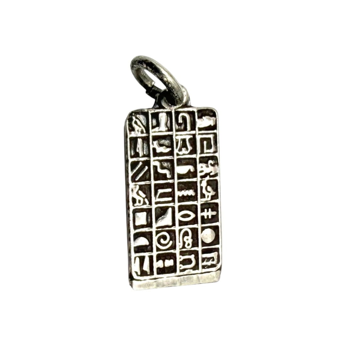 Sterling Egyptian Cartouche Hieroglyphics Pendant 2.5g: Sterling Egyptian Cartouche Hieroglyphics Pendant 2.5g