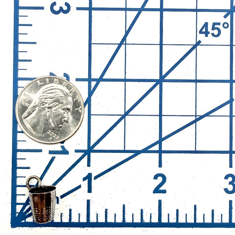Sterling Thimble Charm .8g - 3