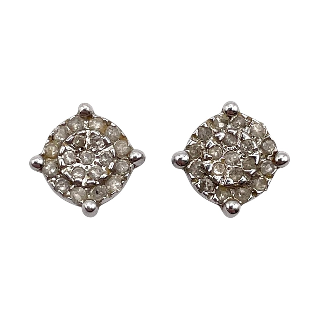 Sterling Diamond Stud Earrings 2g (1 of 4)