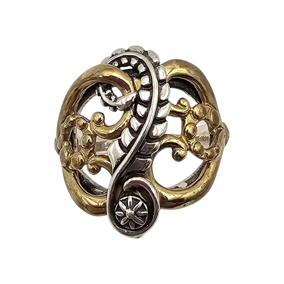 Carolyn Pollack Relios Sterling Brass Silver Ring Size 9.5, 11.2g: Carolyn Pollack Relios Sterling Silver ring size 9.5 11.2 g