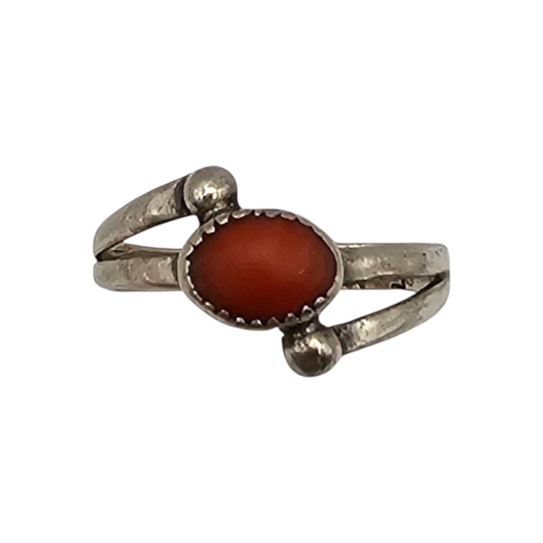 EM White Coral Sterling Silver Ring Size 5.5 1.7g (1 of 4)