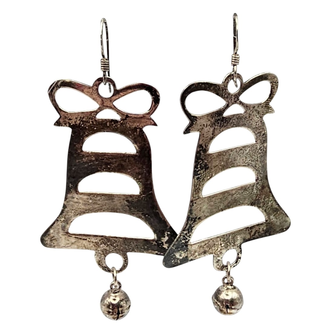 Sterling Silver Bell Dangle Earrings 9.4g (1 of 3)