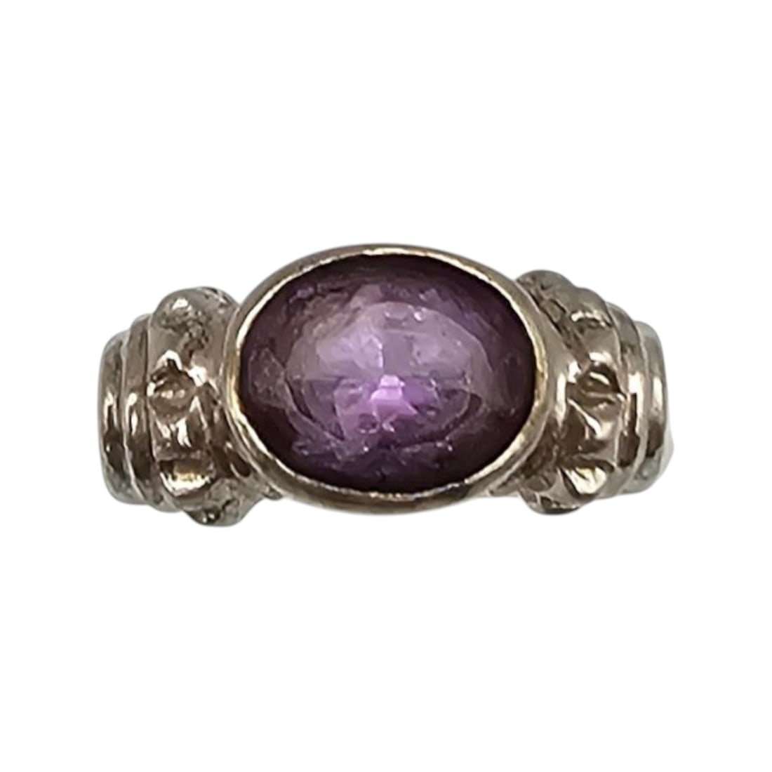 Sterling Silver Amethyst Cocktail Ring Size 5.5, 8g (1 of 5)