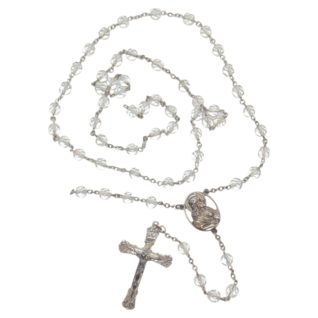 Sterling Rosary Christus Pendants Necklace 28.7g (1 of 6)