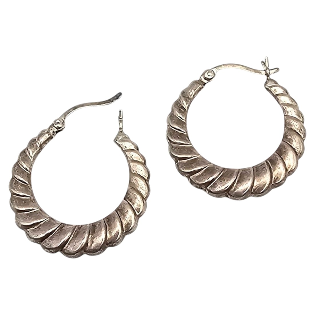 Sterling Silver Hoop Earrings 2.9g (1 of 3)