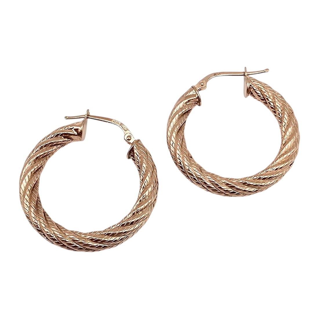 JMC Gold Over Sterling Silver Hoop Earrings 5.5g (1 of 3)