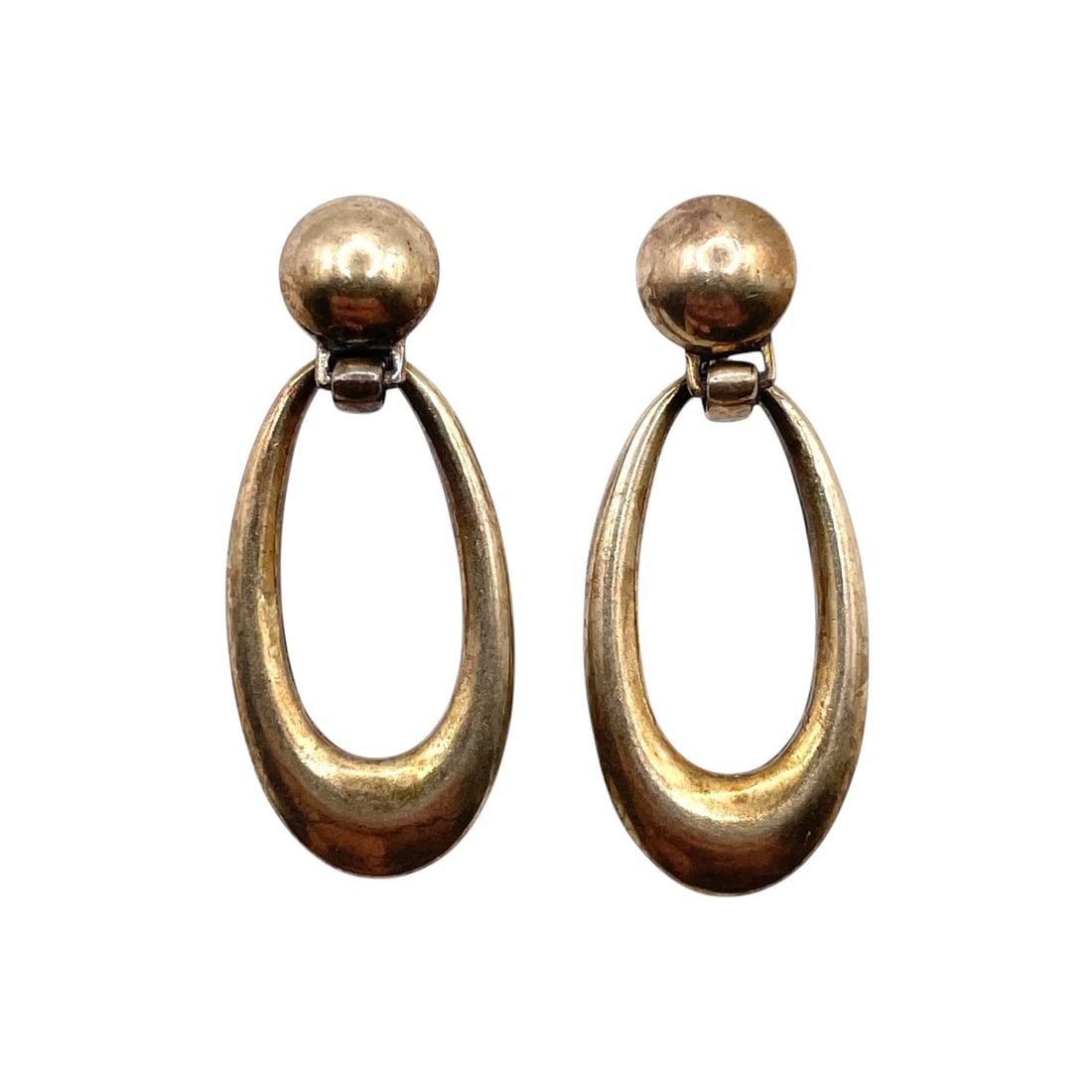 Gold Over Sterling Screw Back Dangle Earrings 4g (1 of 3)