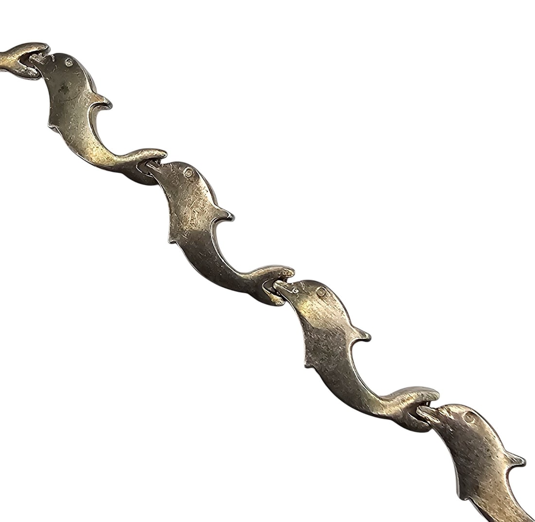 Sterling Silver Dolphin Bracelet 17.5g: Sterling Silver Dolphin Bracelet 17.5 g