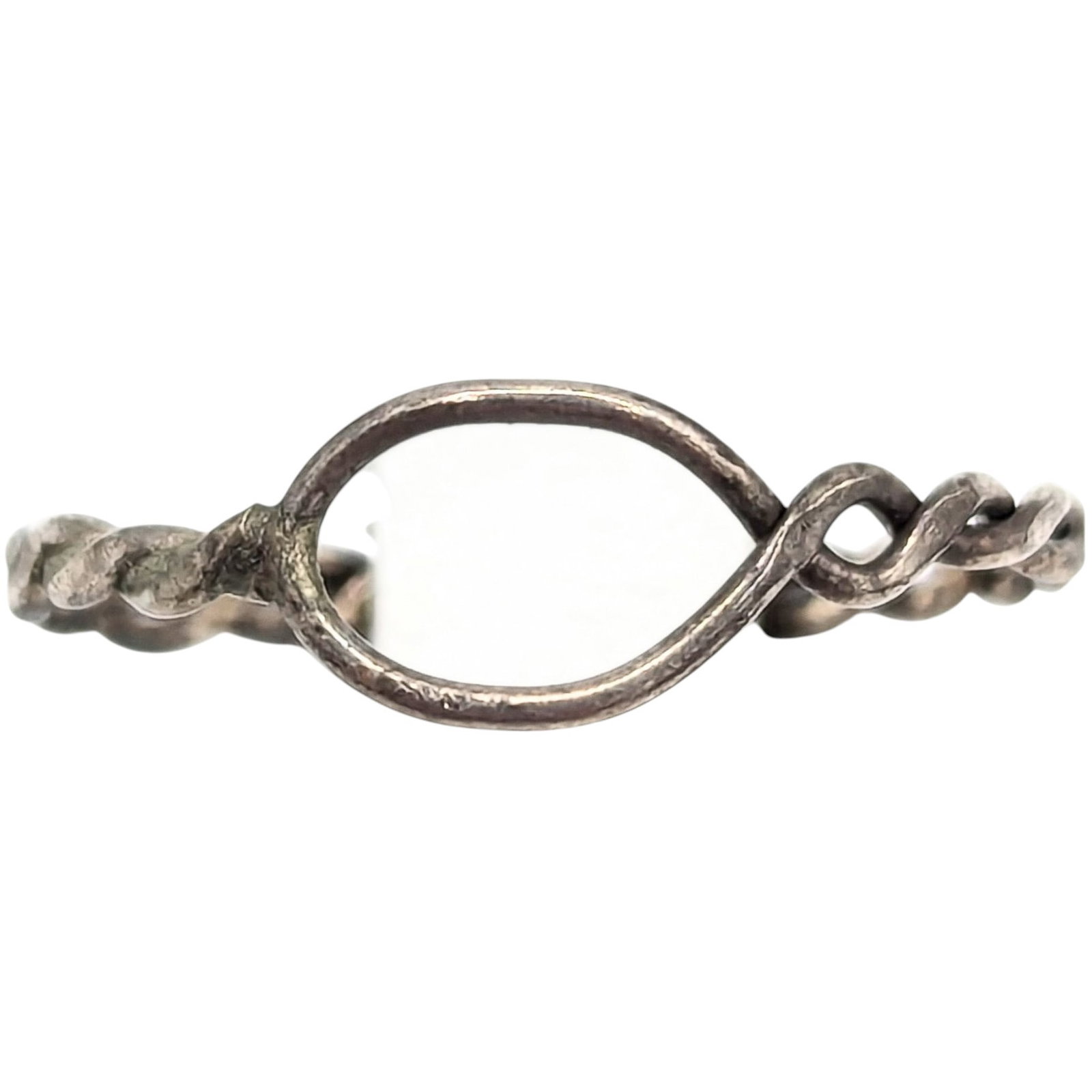 Sterling Open Oval Twisted Band, Ring Size 7.5, 0.7g (1 of 3)