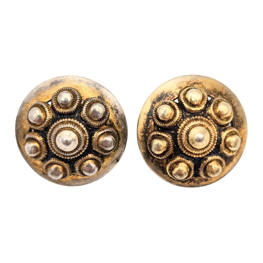 Gold over Sterling Round Flowers 6.9g (1 of 3)