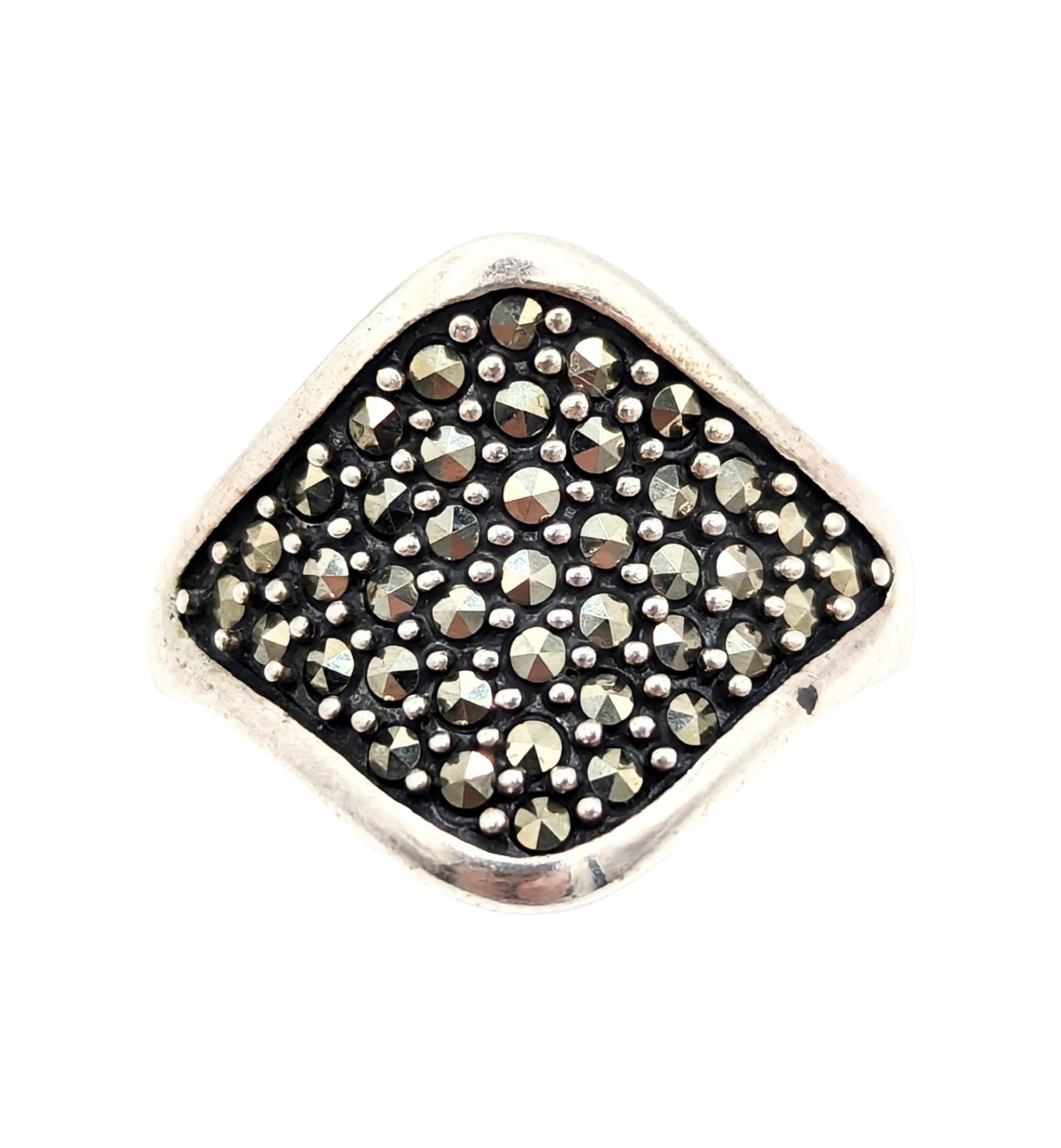 Sterling Marcasite Ring Size 8.5, 6.5g (1 of 3)