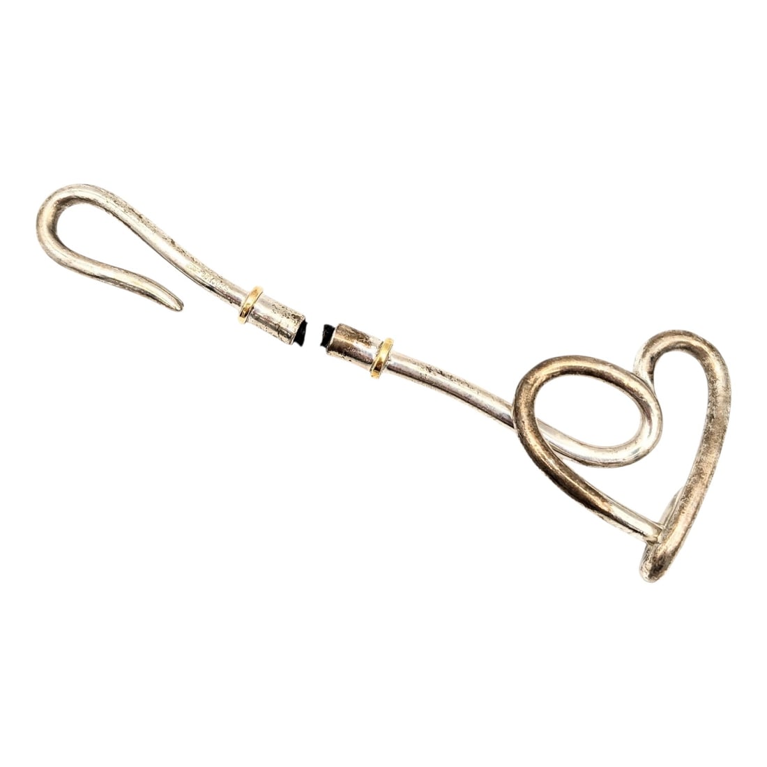 Sterling Heart Shape Bottle Opener 18.1g: Sterling heart shape bottle opener broken 18.1g
