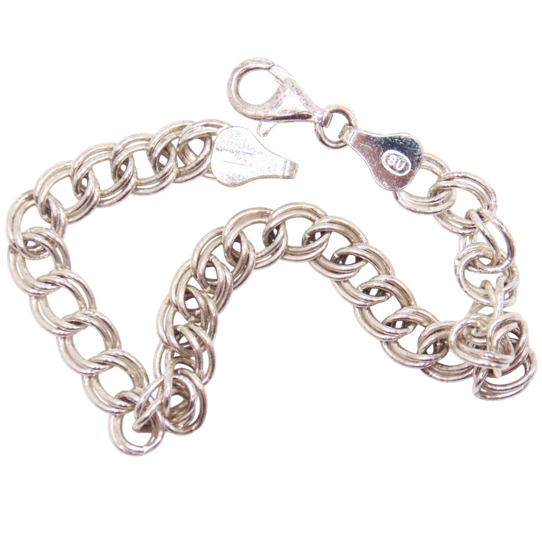 Italy Sterling Double Curb Chain Bracelet 6.8g: Italy Sterling Double Curb Chain Bracelet 6.8g, signed Italy 925 SU
