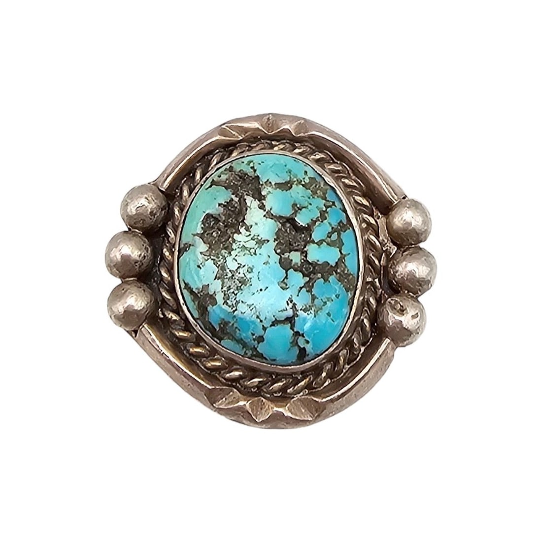 Native Turquoise Sterling Silver Ring Size 5 9.2g (1 of 4)