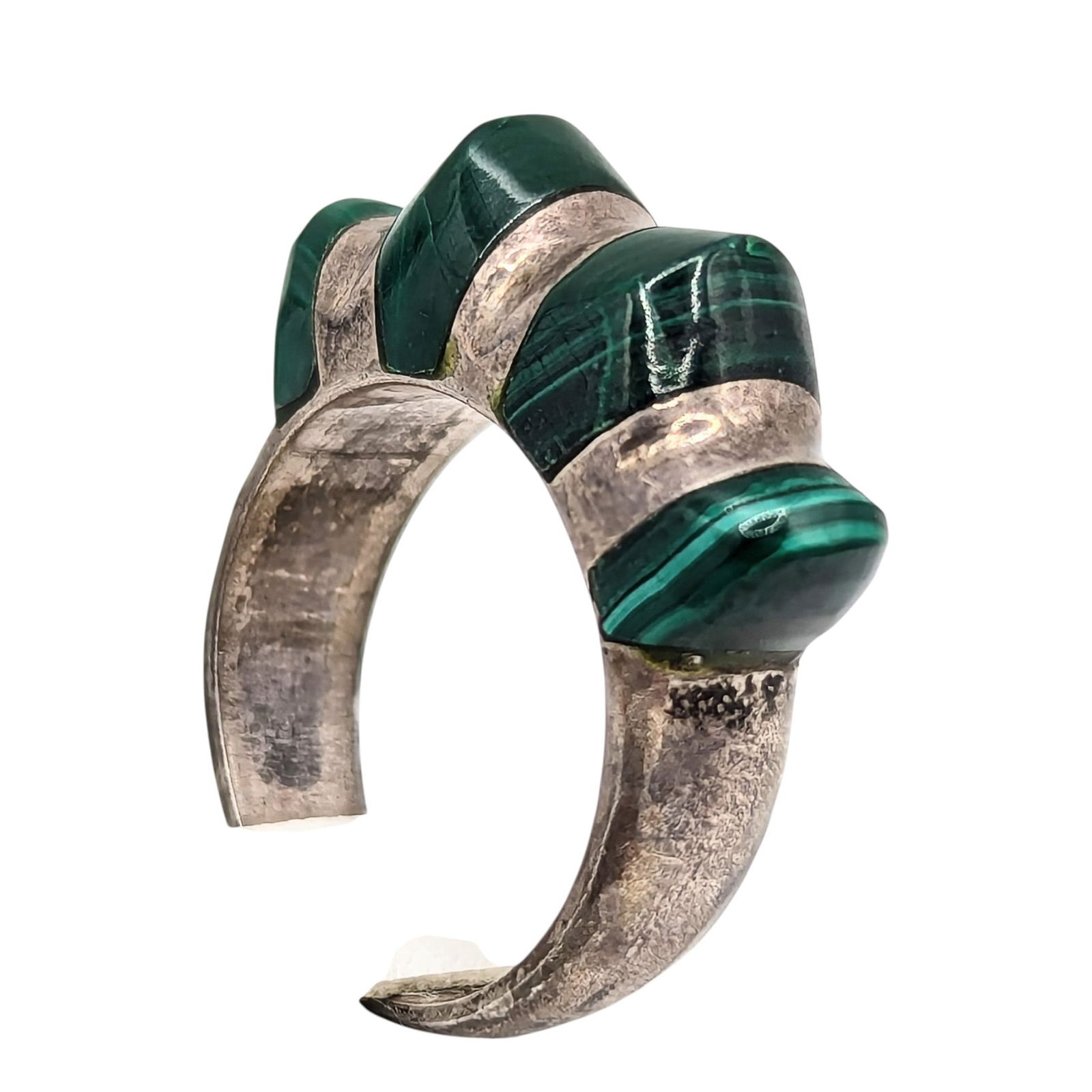Native Sterling Malachite, Ring Size 6, 5.1g (1 of 3)
