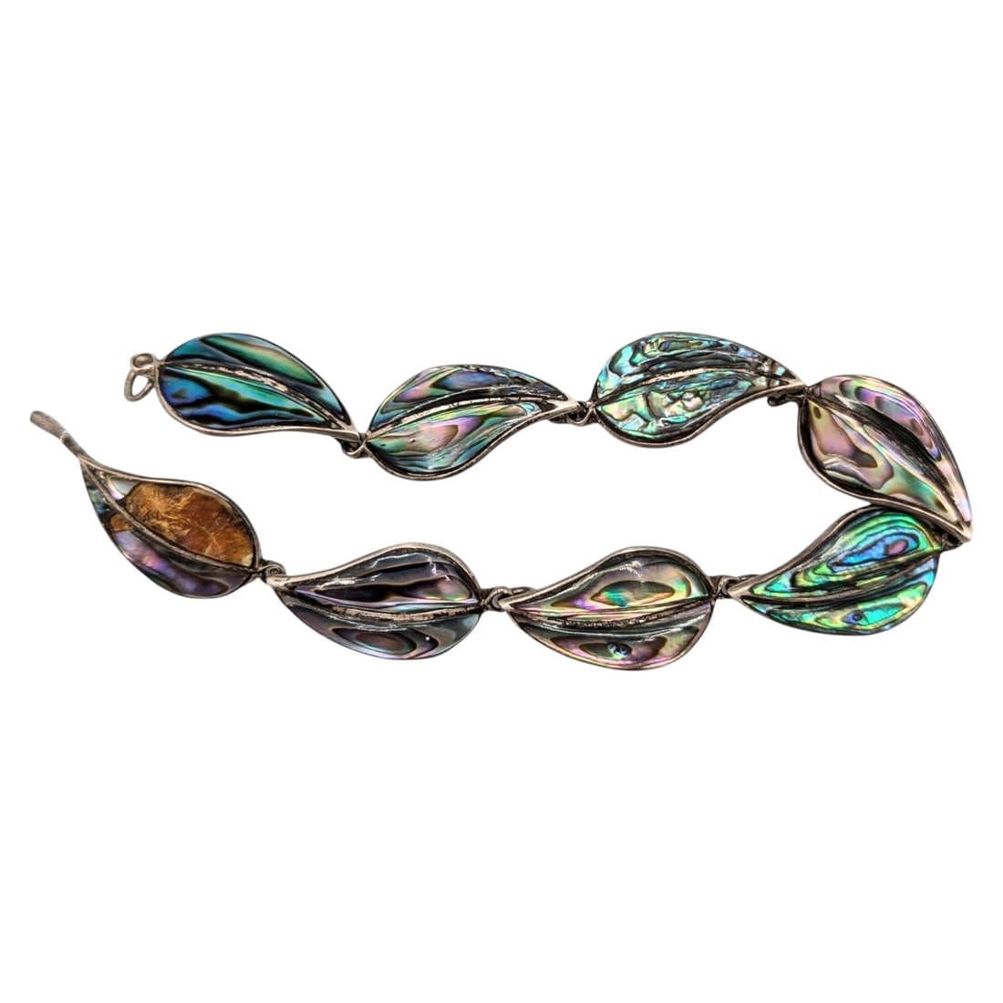EGC Sterling Silver Abalone Bracelet, 7.2g: EGC Abalone Sterling silver bracelet 7 in 7.2 G as is