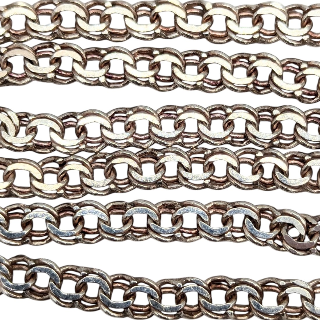 Italy Sterling Double Curb Chain Necklace 14.8g (1 of 3)