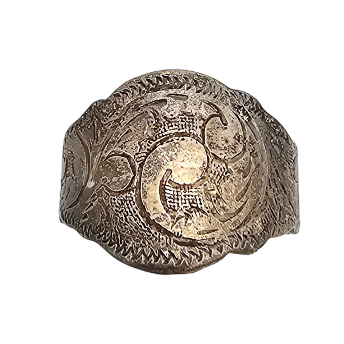 Siam Sterling Silver Etched Ring Size 6.75 4.1g (1 of 4)