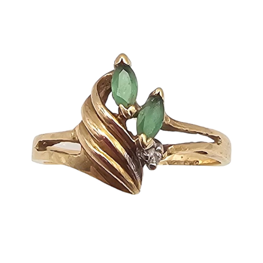 8MG 10K Gold Diamond Green jade Cocktail Ring Size 5 1.8g: Diamond Green Jade10K Gold cocktail Ring Size 5 1.8g Approximately 0.22 TCW 0.03 TCW