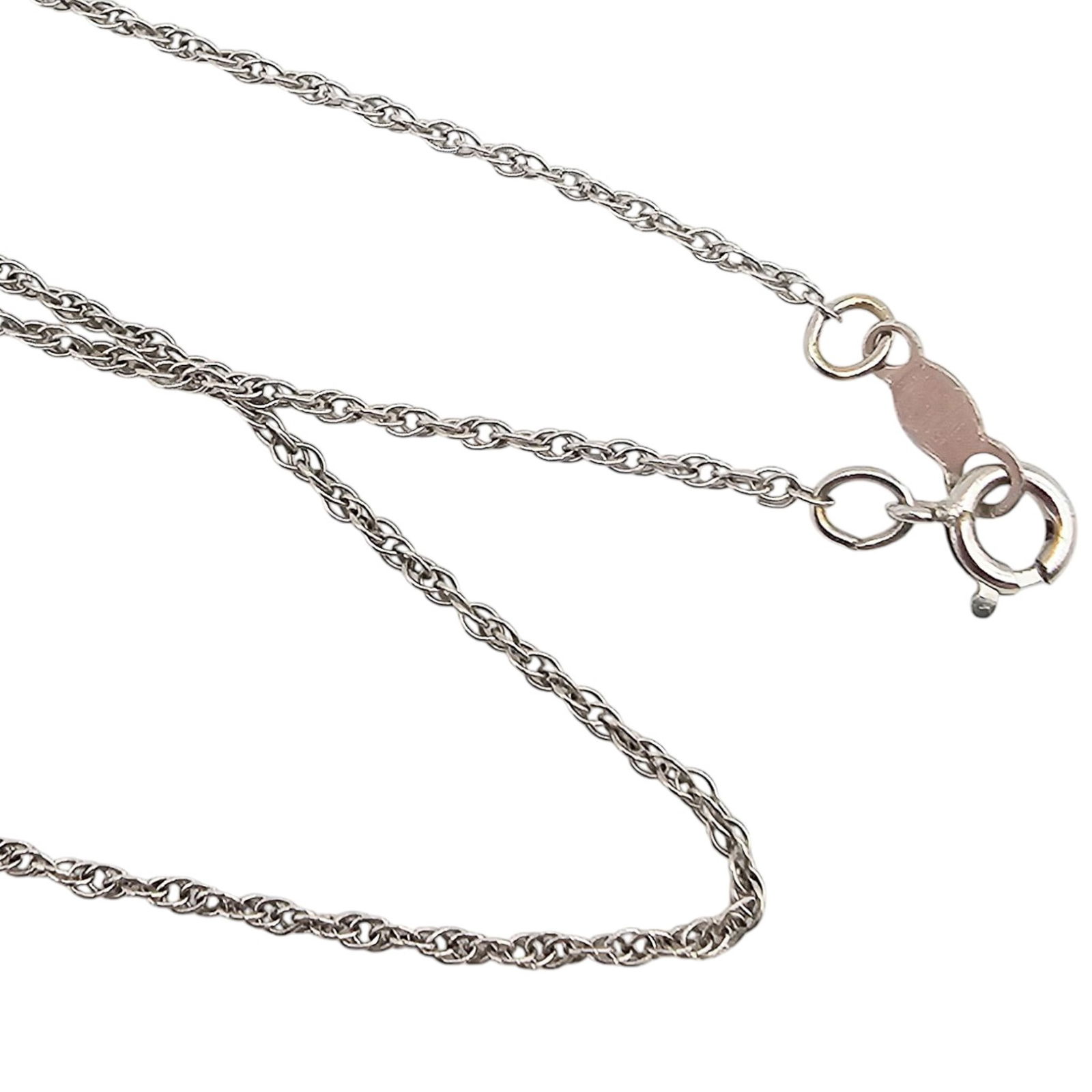 JTC 14K White Gold Cable Chain Necklace 1.3g (1 of 3)