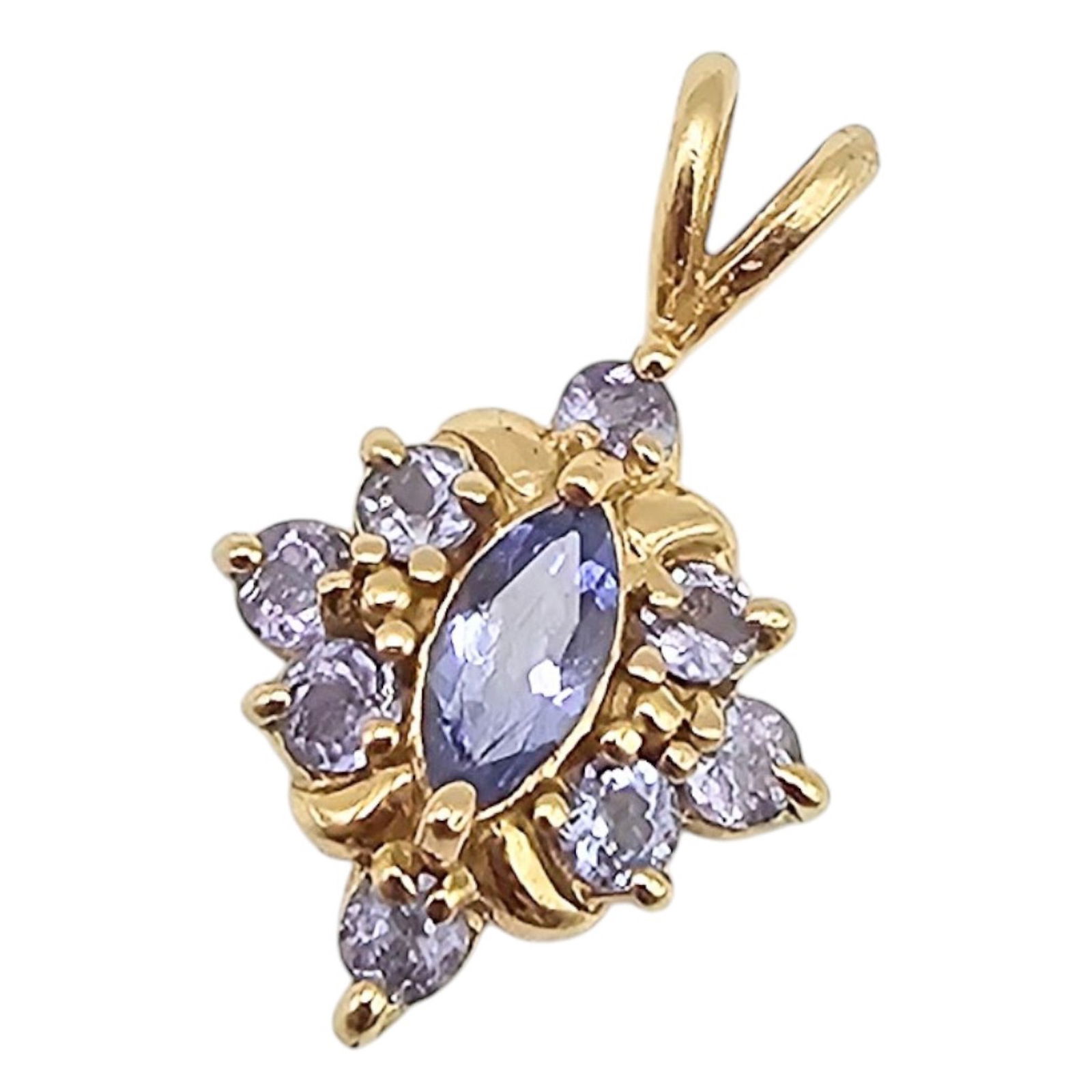 RGE 14K Gold Aqua Stone Pendant 2.18g: RGE 14K Gold Aqua Stone Pendant 2.18g Approximately 1.20 TCW