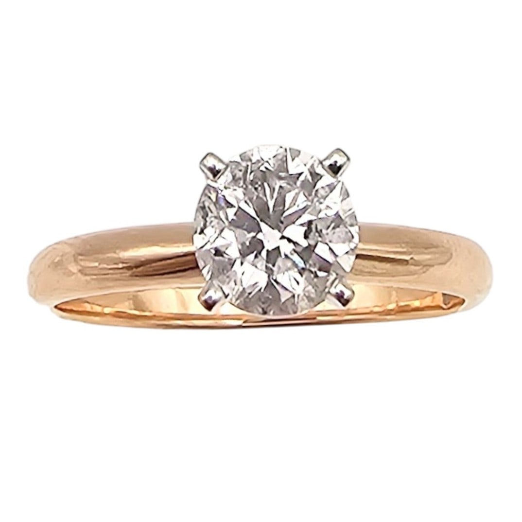 14K Gold Diamond Solitaire Ring Size 7 2.5g (1 of 4)