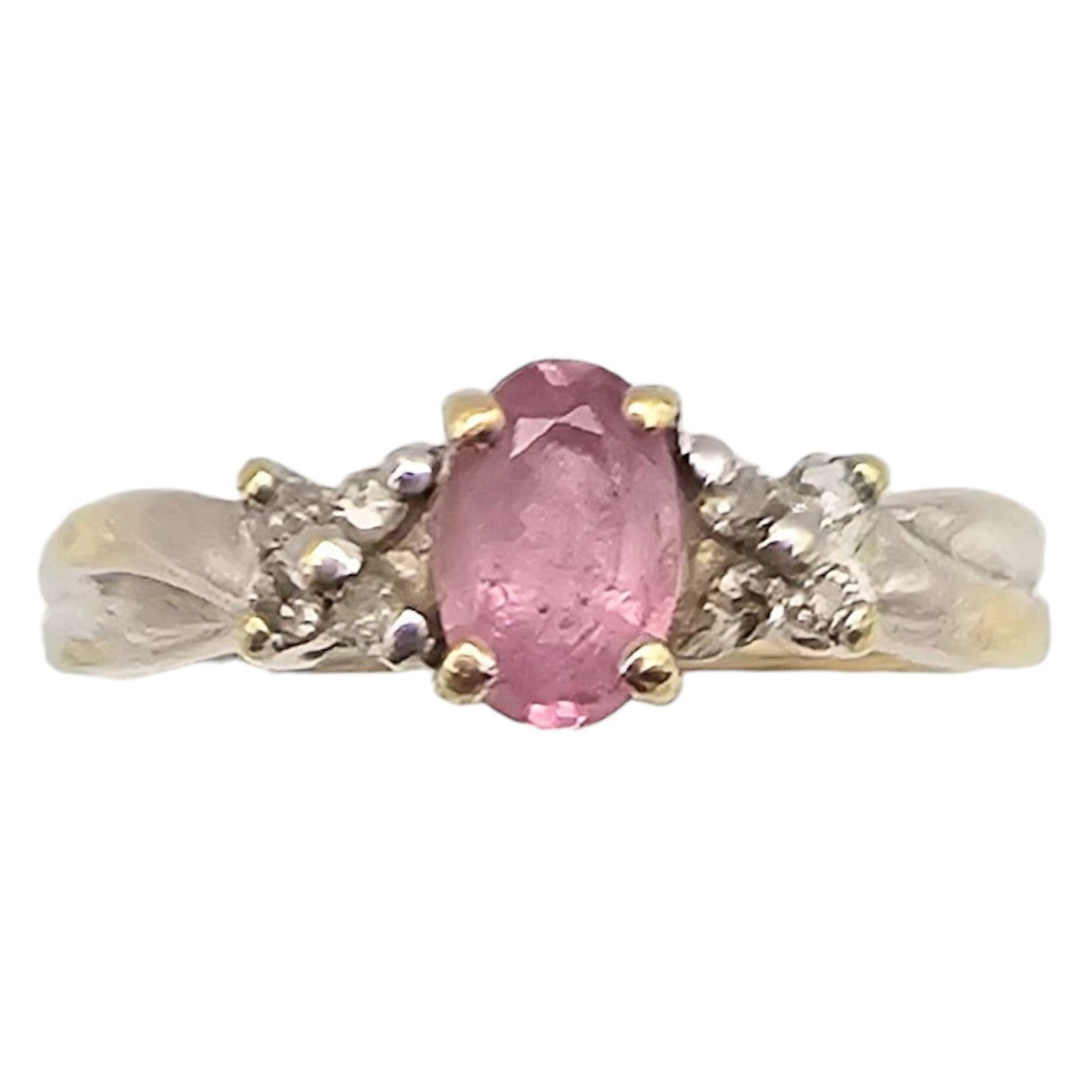 AJ 10K Gold Ruby Diamond Cocktail Ring Size 5.25, 1.7g (1 of 4)