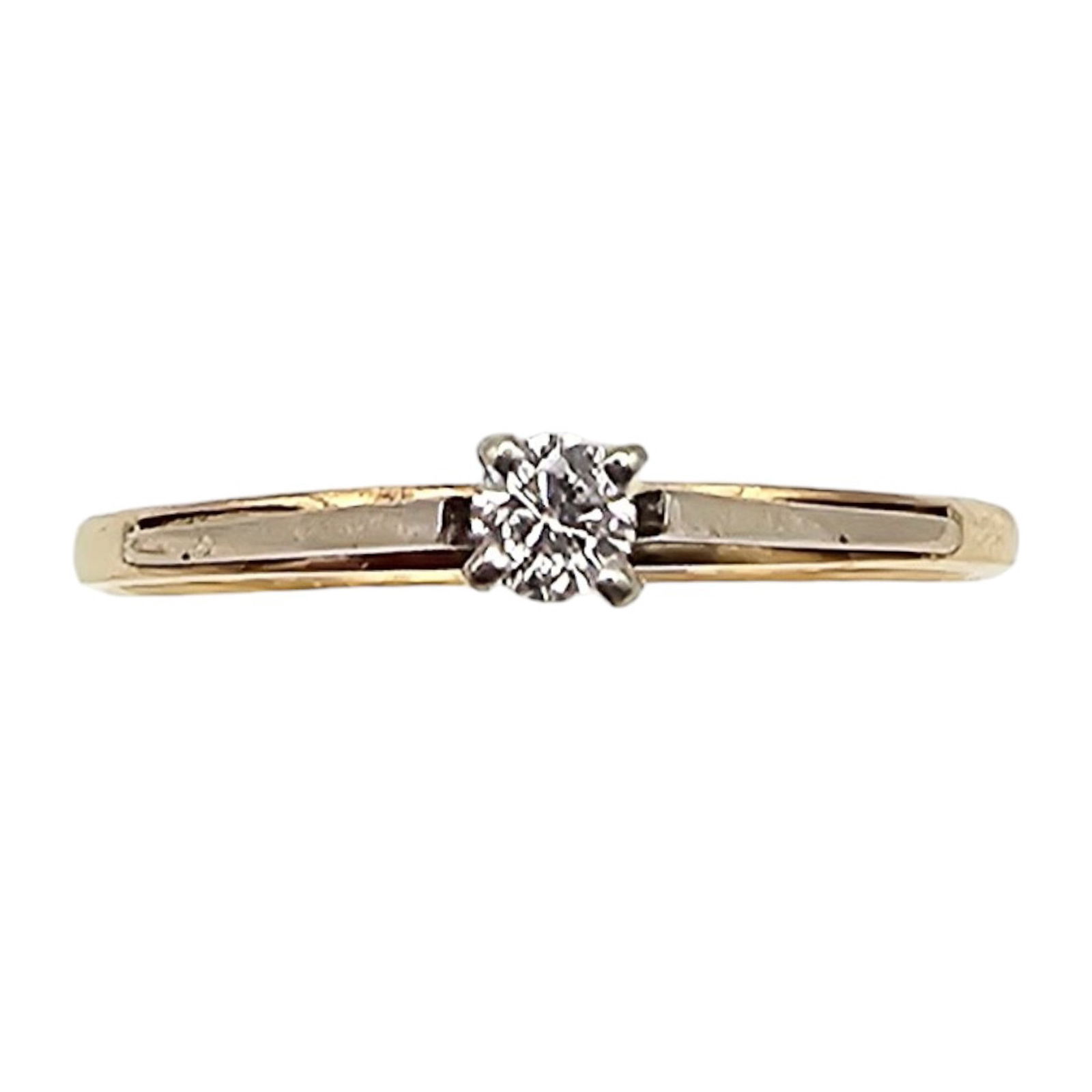 14K Gold Diamond Solitaire Ring Size 6.25, 1g (1 of 4)