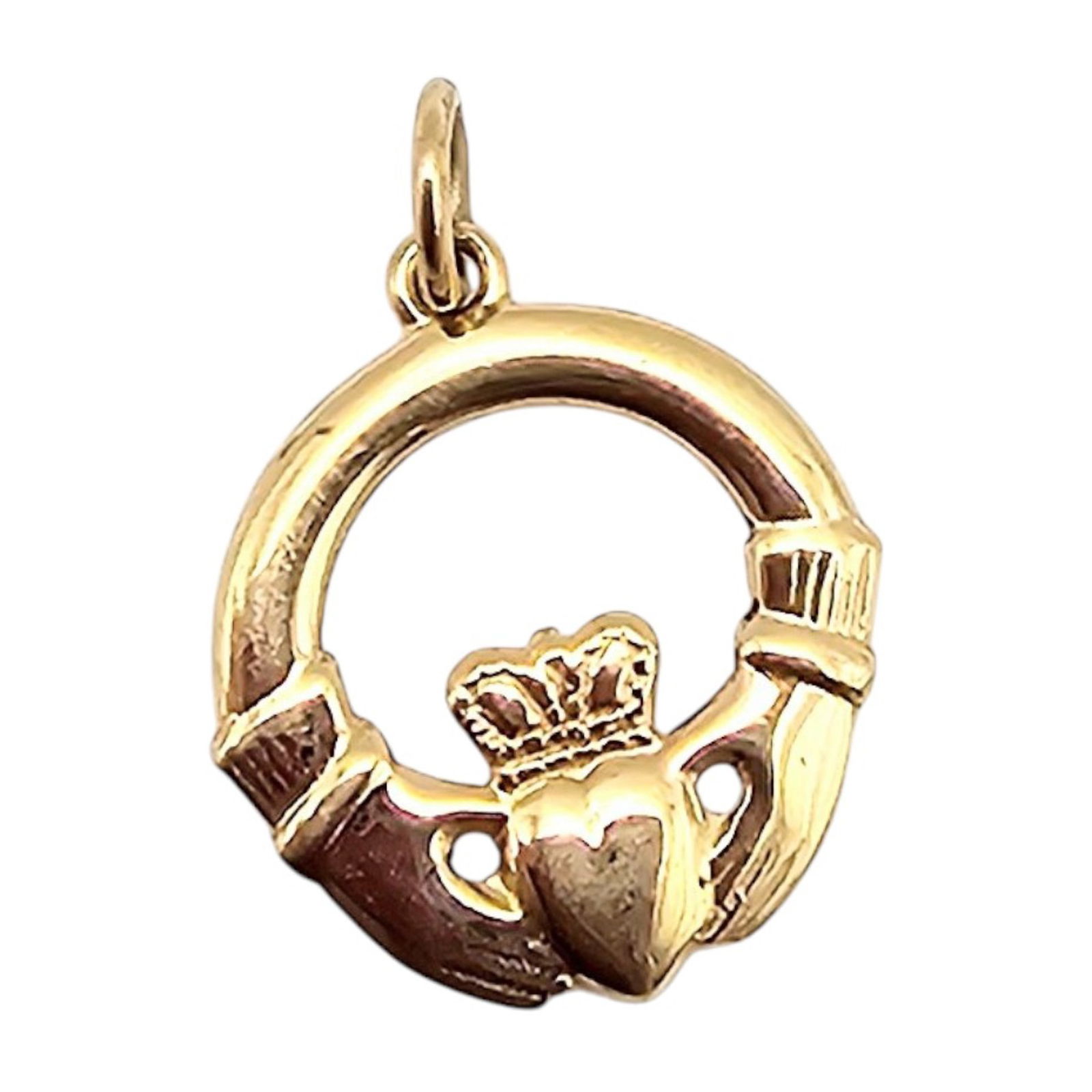 14K Gold Irish Claddagh Pendant 0.9g: 14K Gold Irish Claddagh Pendant 0.9 G