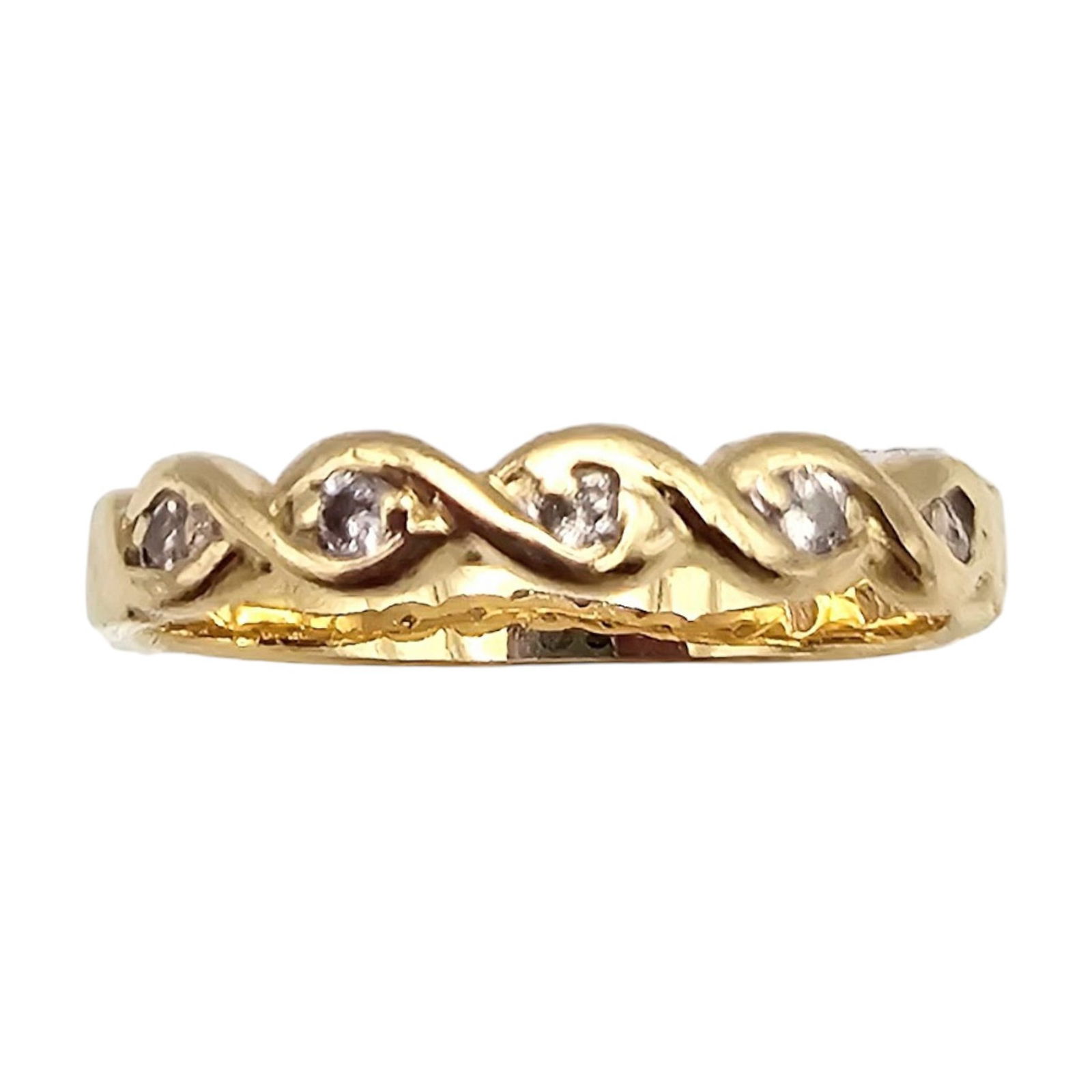 14K Gold Diamond Cocktail Ring Size 8.25, 2.7g (1 of 4)