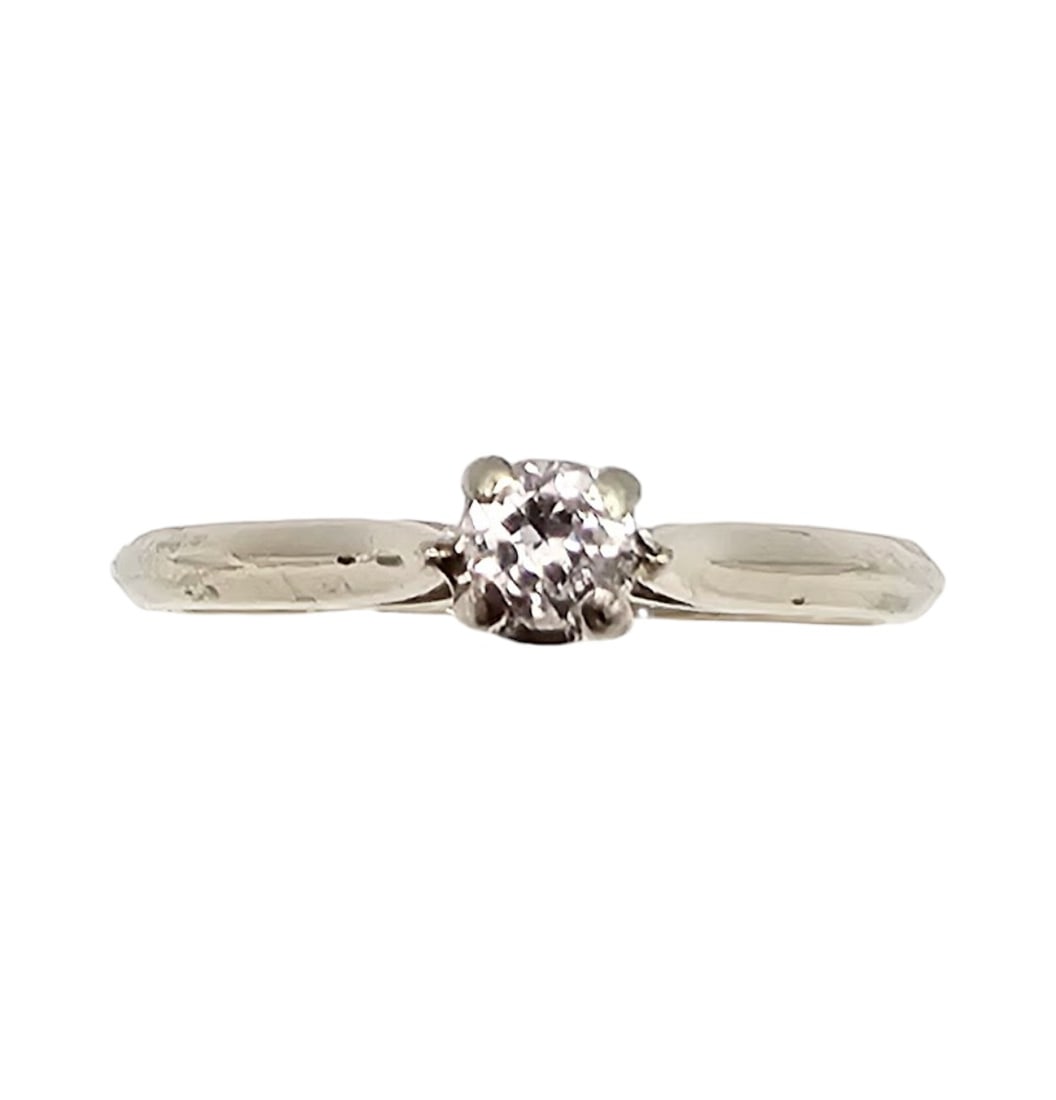 Beattie 14K White Gold Diamond Solitaire Ring Size 5.75, 1.9g (1 of 4)