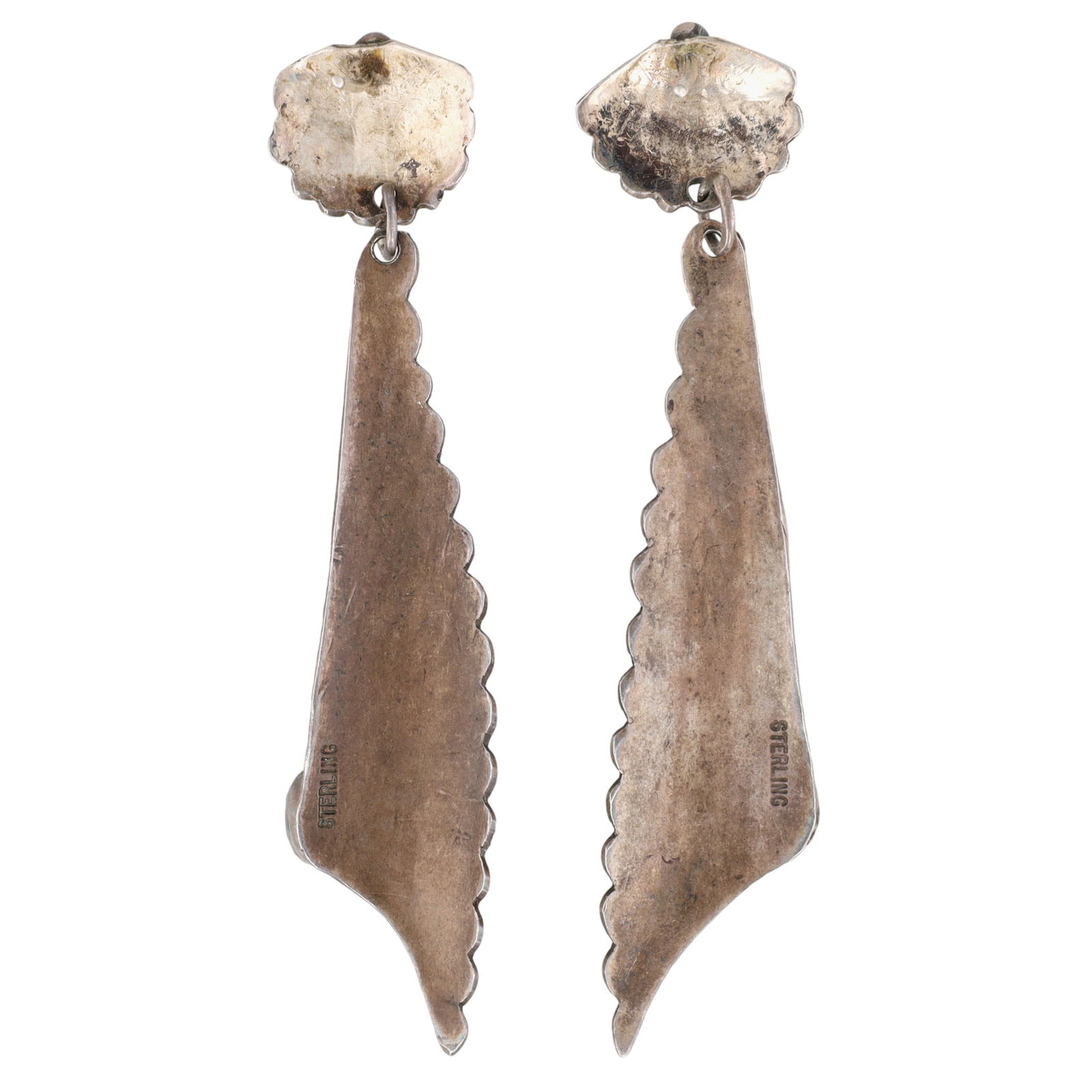 Vintage Navajo Turquoise Dangle Earrings - 2