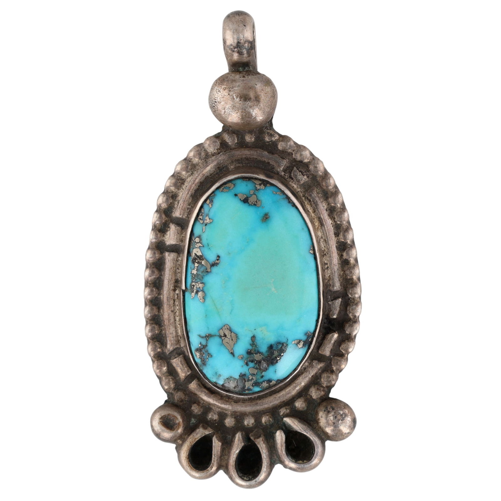 Vintage Navajo Morenci Turquoise Pendant (1 of 3)