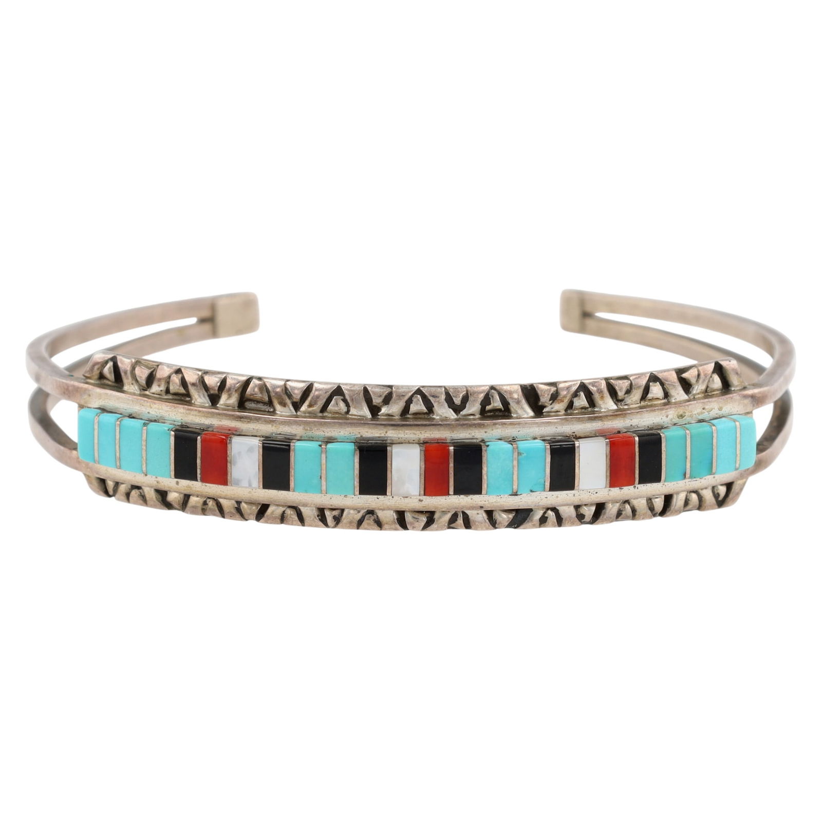 Janelle Shebola Zuni Multistone Inlay Cuff Bracelet (1 of 7)