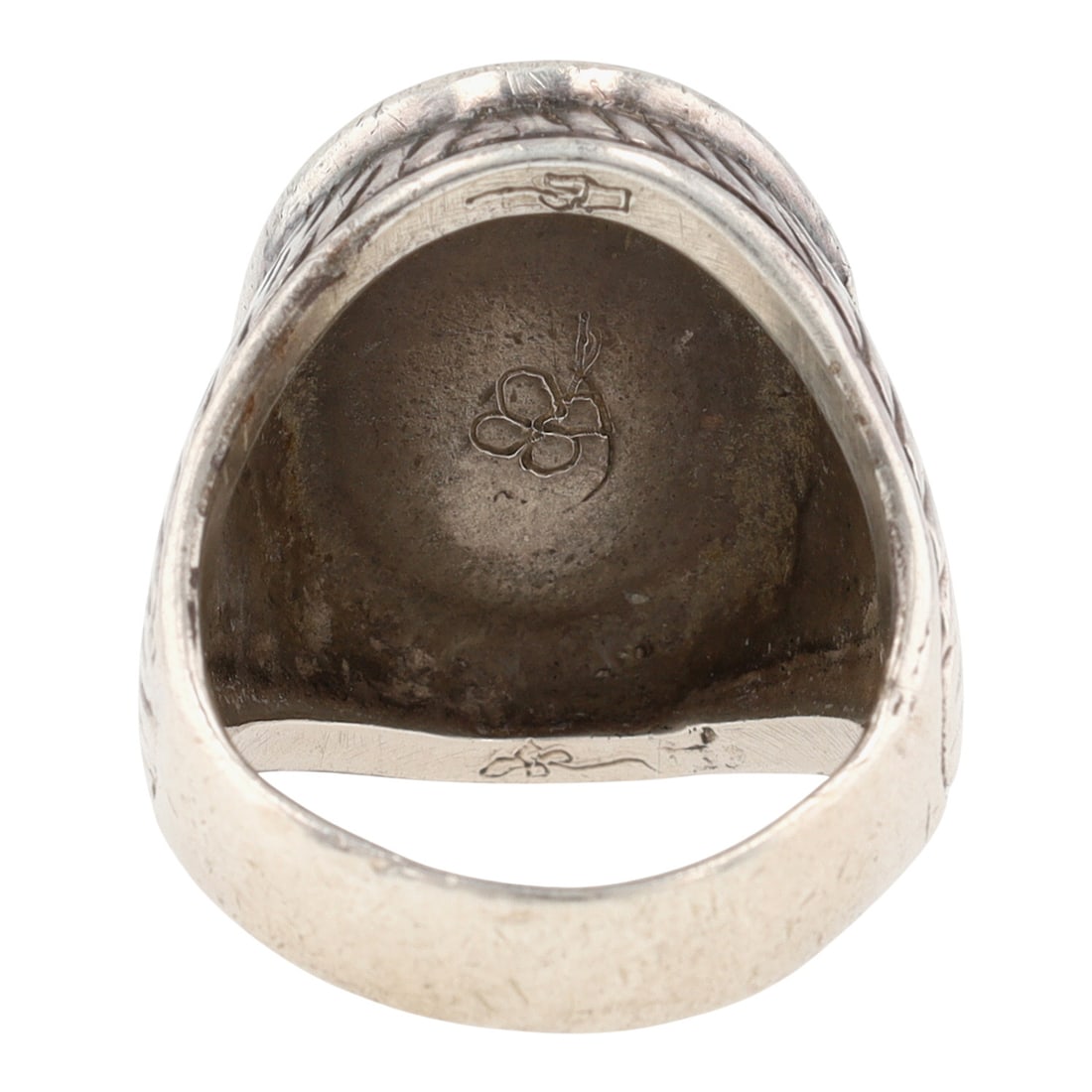 Signed Zuni Multistone Inlay Ring Sz 9 - 8