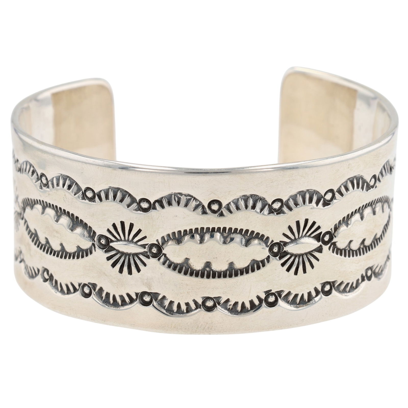 Charlene & Robert Little Navajo Stamped Cuff Bracelet (1 of 7)