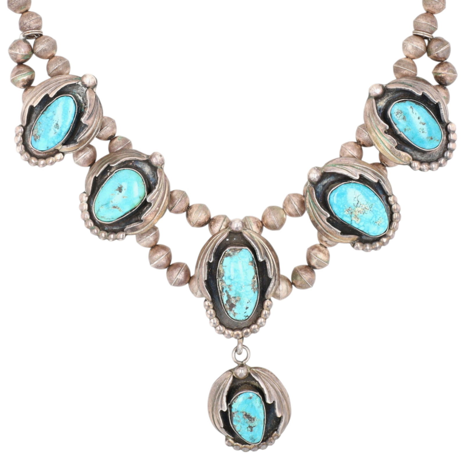 Vintage Navajo Turquoise Station Necklace (1 of 5)