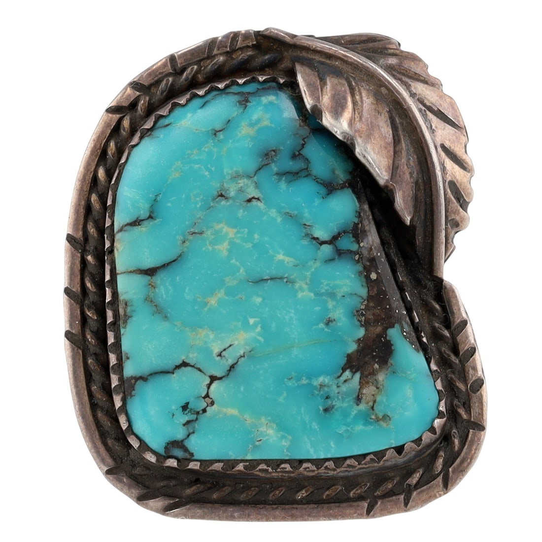 Vintage Signed R. Smith? Navajo Turquoise Ring Sz 7 (1 of 7)