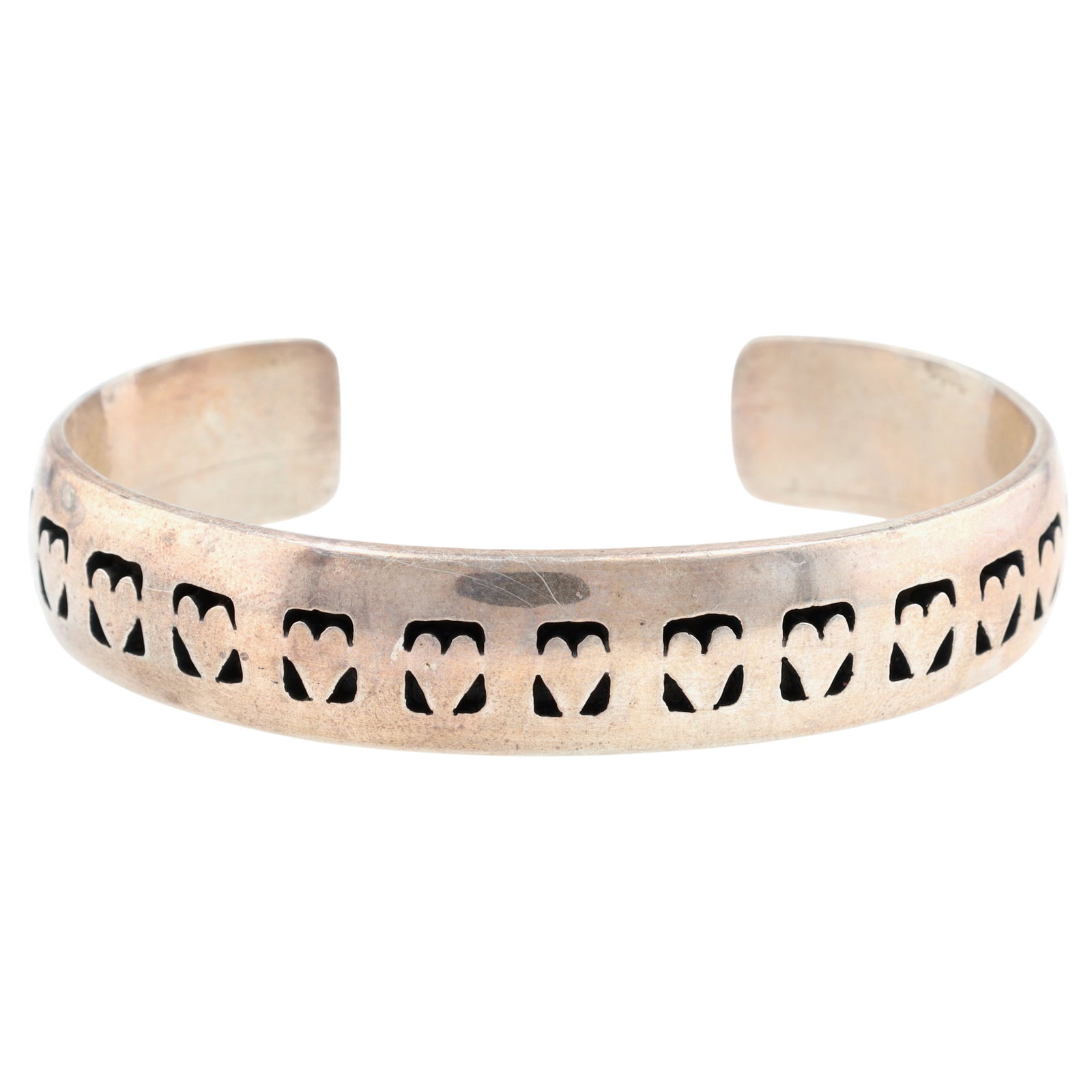 Vintage Award Winning Wes Willie '57' Navajo Shadow Box Cuff Bracelet: Rare Vintage Award Winning Artist Wes Willie '57' Navajo Sterling Shadow Box Cuff Bracelet - 41.1g