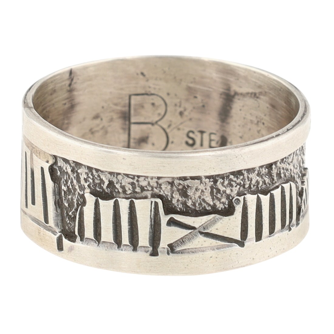 Elaine Becenti Navajo Storyteller Ring Sz 10: Elaine Becenti Navajo Sterling Storyteller Ring Sz 10 - 4.9g