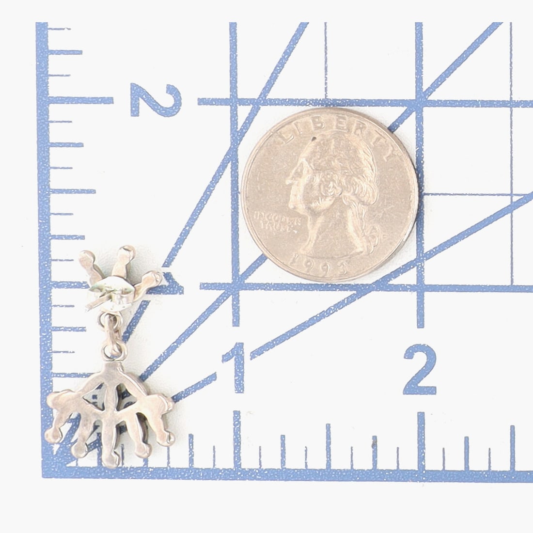 Zuni Turquoise Needlepoint Dangle Earrings - 3