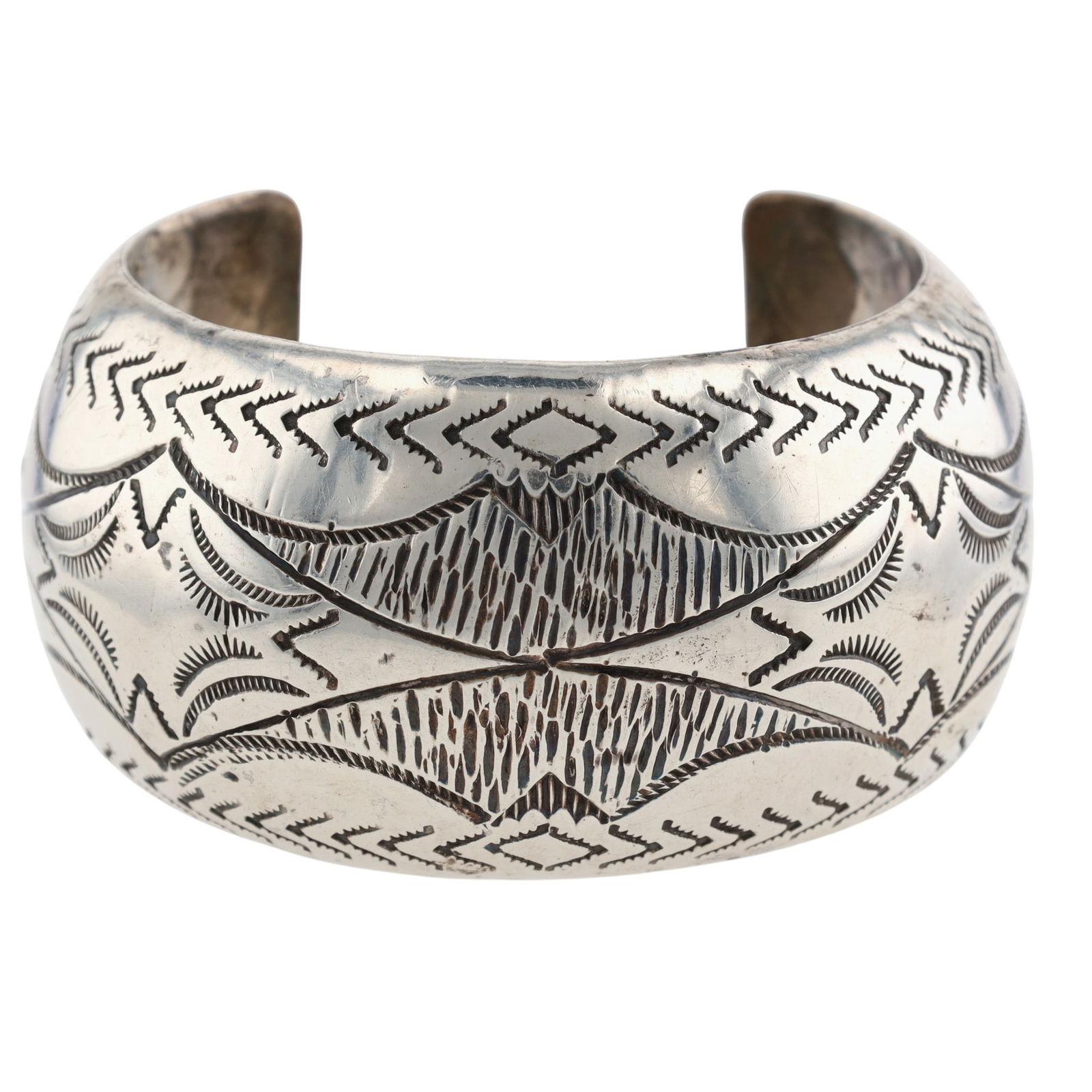 Vintage Navajo Stamped Wide Cuff Bracelet (1 of 6)