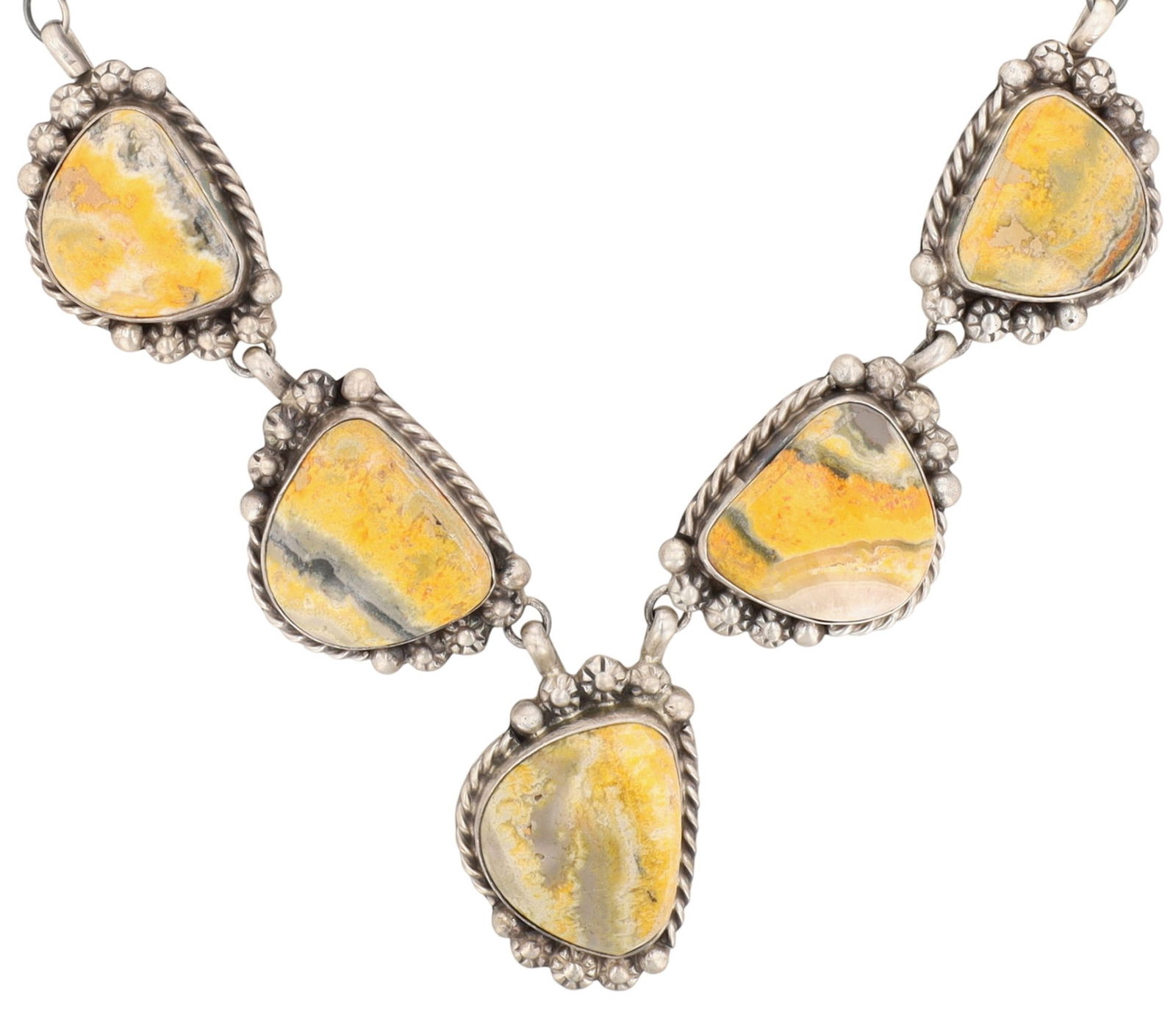 Betta Lee Navajo Bumble Bee Jasper Necklace: Stunning! Betta Lee Navajo Sterling Bumble Bee Jasper Necklace - 80.9g - Beautiful stones! - Retail $1750