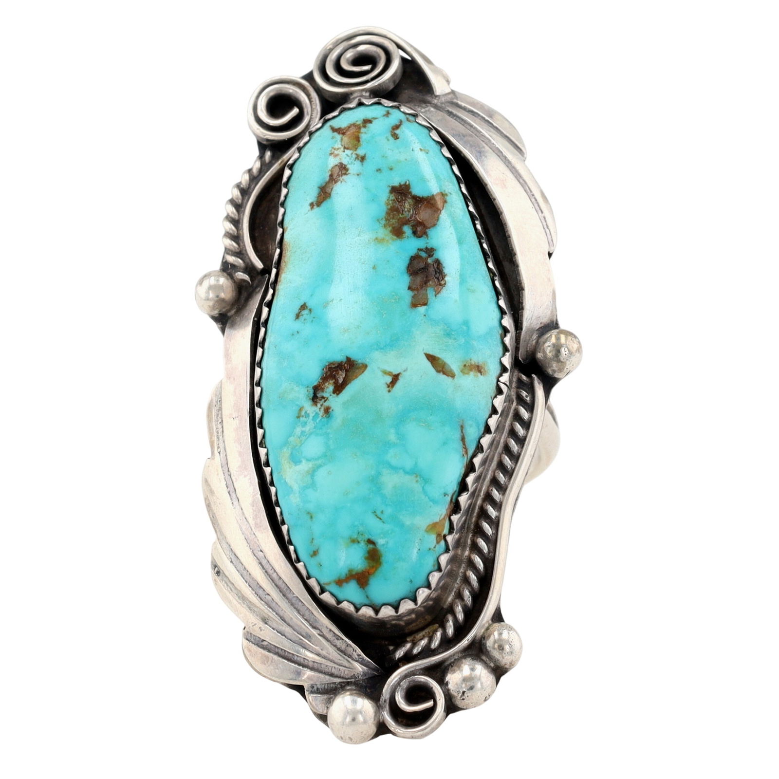 Justin Morris Navajo Turquoise Ring Sz 7.5 (1 of 7)