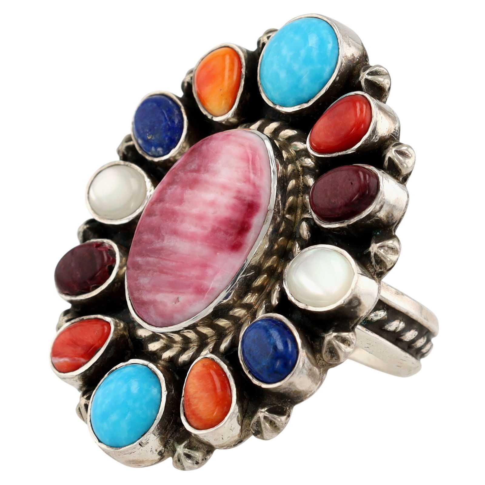 Aaron Tallis Navajo Multistone Cluster Adjustable Ring - 2