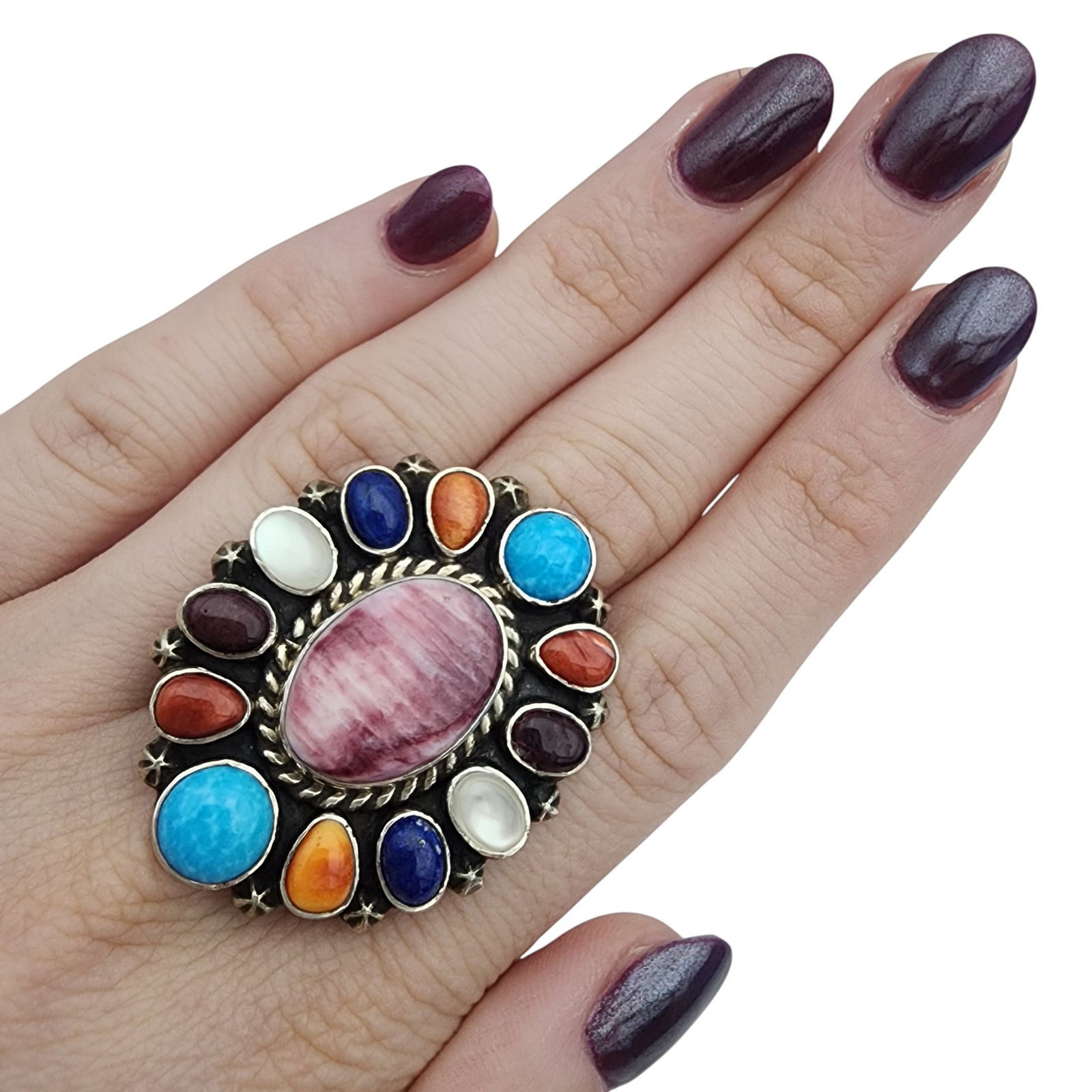 Aaron Tallis Navajo Multistone Cluster Adjustable Ring - 3
