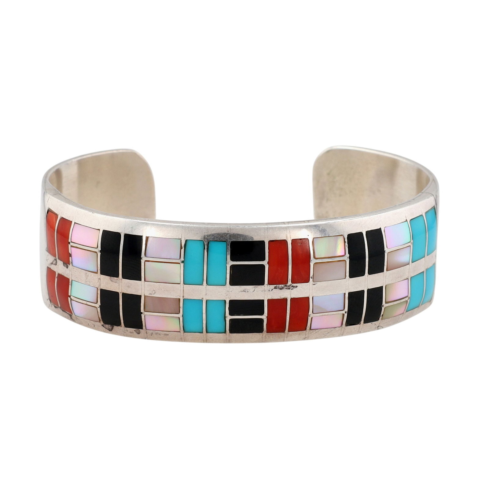 Ted Tsadiase Zuni Multistone Inlay Cuff Bracelet (1 of 7)