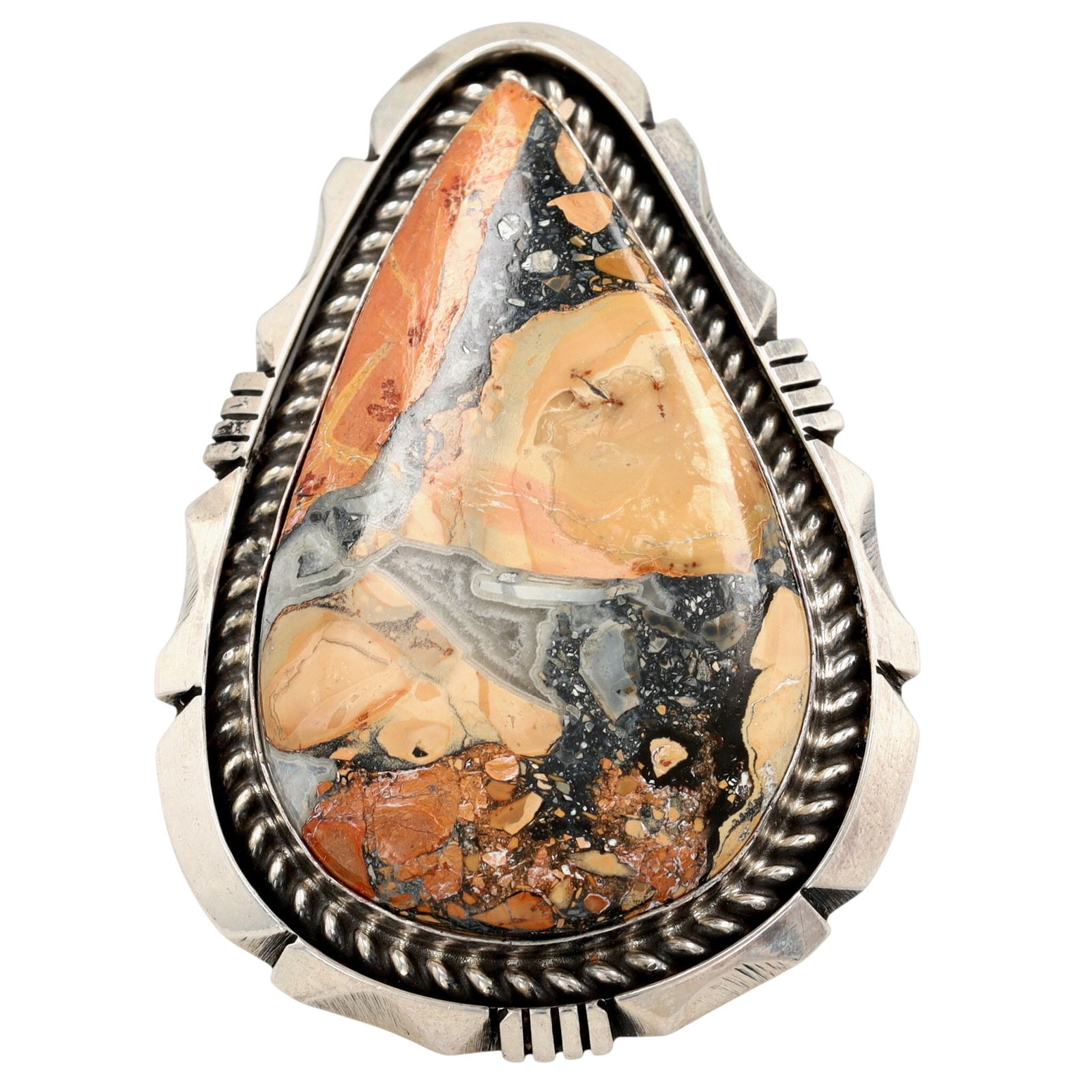 Huge Eddie Secatero Navajo Bumble Bee Jasper Ring Sz 8: Stunning, Huge! Eddie Secatero Navajo Bumble Bee Jasper Ring Sz 8 - 40.8g! - ring face measures approx. 2.26" tall x 1.53" wide - beautiful stone!!