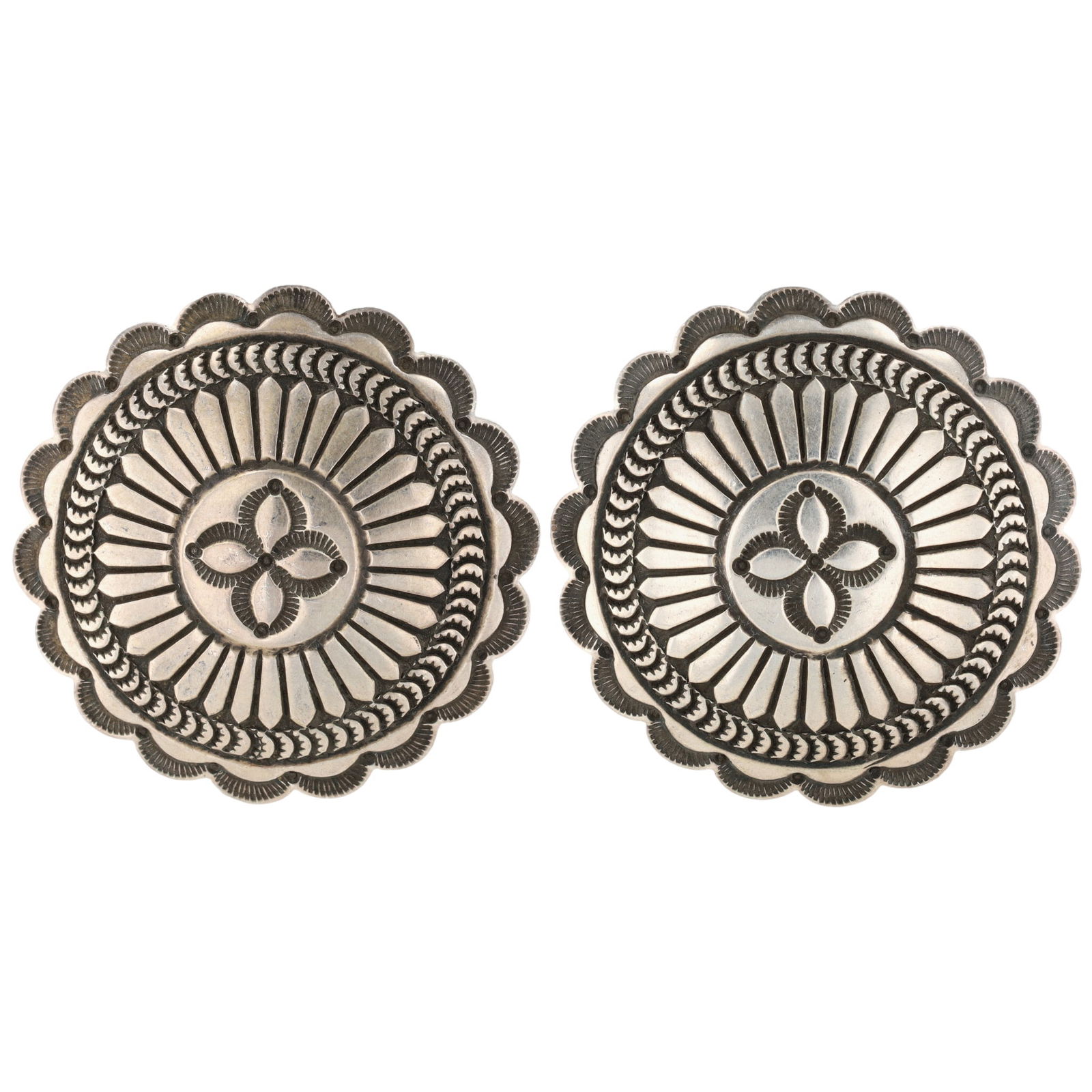 Sunshine Reeves Navajo Deep Stamped Concho Earrings (1 of 5)